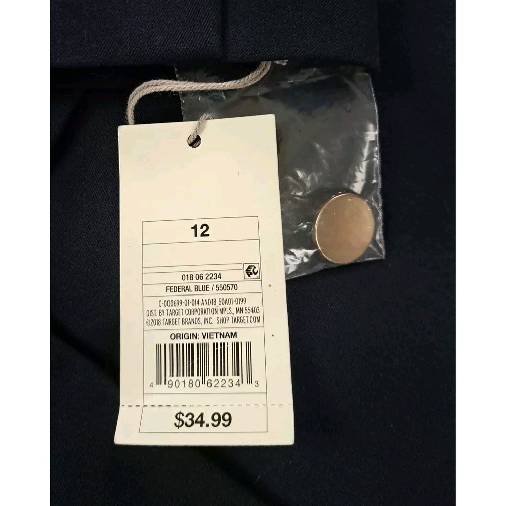 A New Day Double Breasted Blazer Size 12 Federal Blue Goldtone Buttons Lined NWT - Picture 5 of 11
